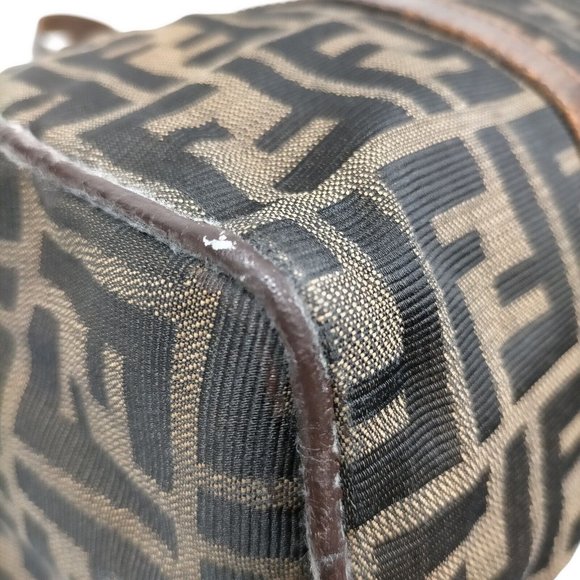 00009165# Authentic Fendi Tote Bag Brown Nylon - Picture 5 of 10